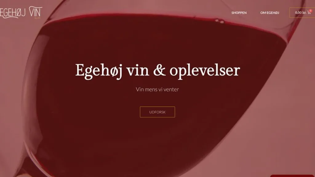 Eksempel på en hjemmeside lavet af Marko Freno: Egehøj Vin