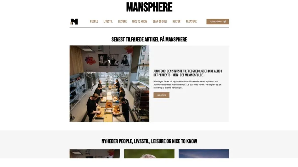 Eksempel på en hjemmeside lavet af Marko Freno: Mansphere